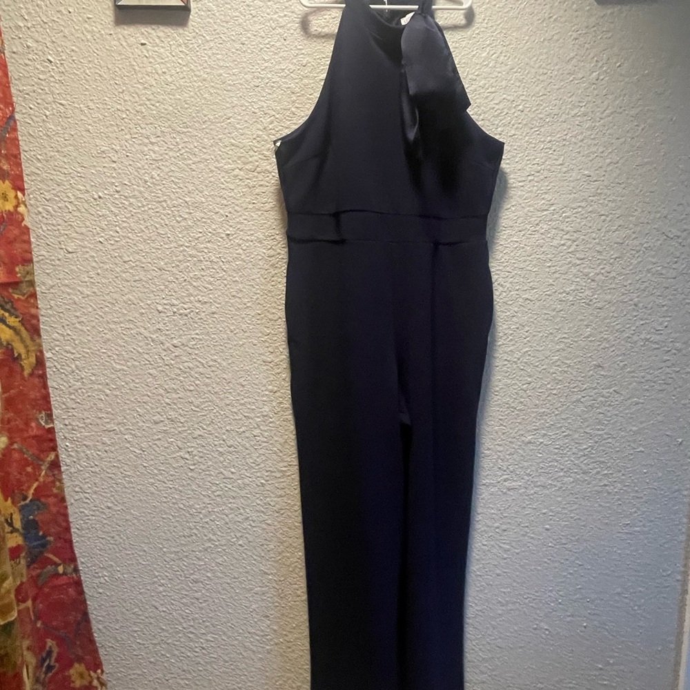 Luxology Blue Jumpsuit with Halter Neckline
